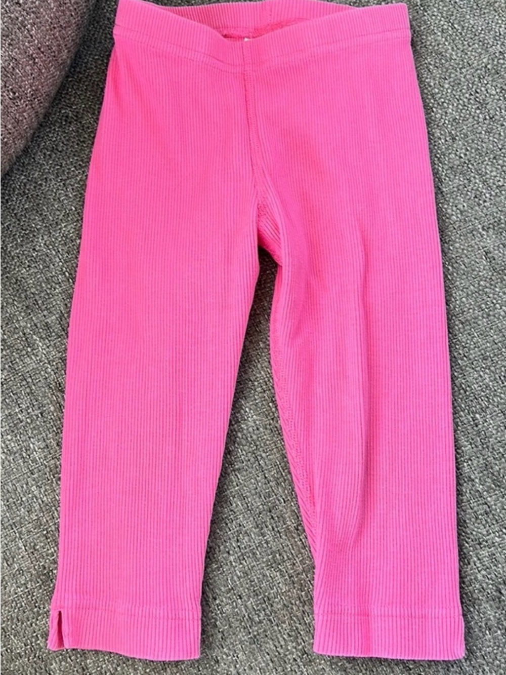 Hanna Andersson Girls Pink Ribbed Knit Flare Leggings Elastic Waist Size 110 5T